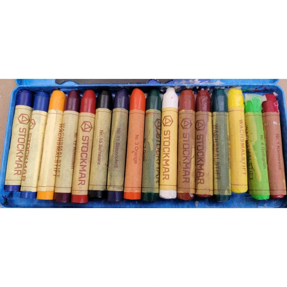 Stockmar Beeswax Crayons 16 Piece Set in Metal Tin Art Supplies Waldorf German